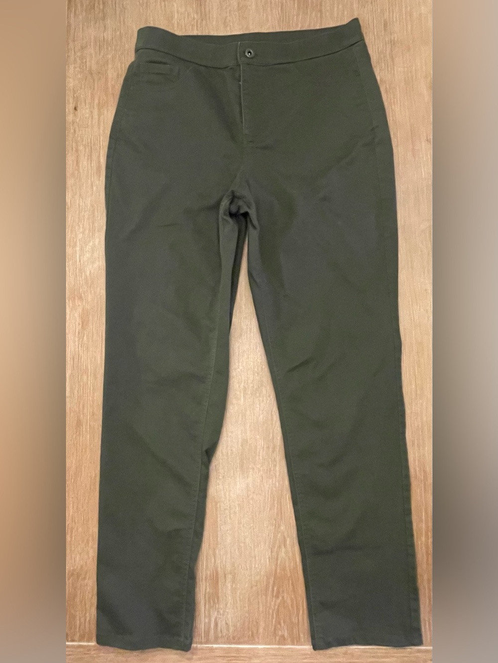 Denim&Co Olive Green Stretch Pull On Jean